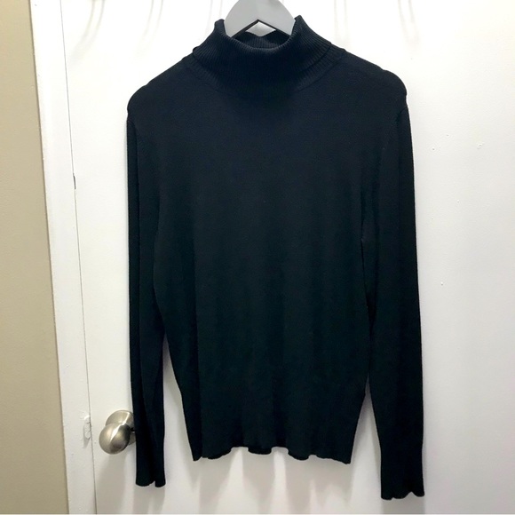 Apt 9 black turtle neck long sleeve top size Large - Picture 1 of 9